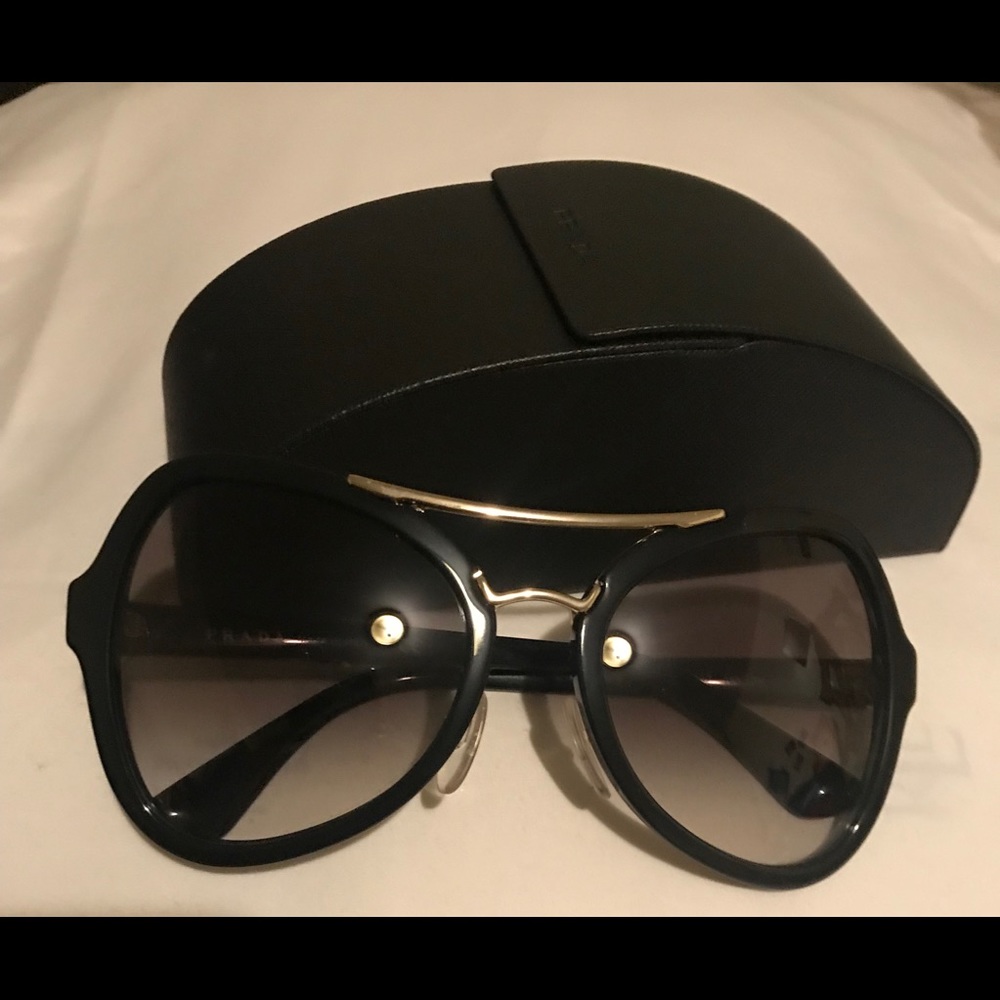 Prada Black and Gold Sunglasses